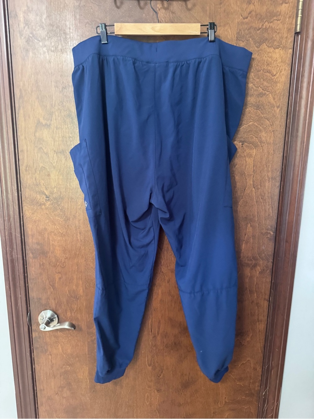 Women's Navy Drawstring Scrub Joggers with Side Pockets - Picture 6 of 8
